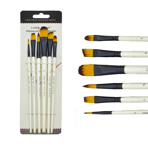 Artist Paint Brushes Set – Acrylic / Oil / Watercolor 6pcs