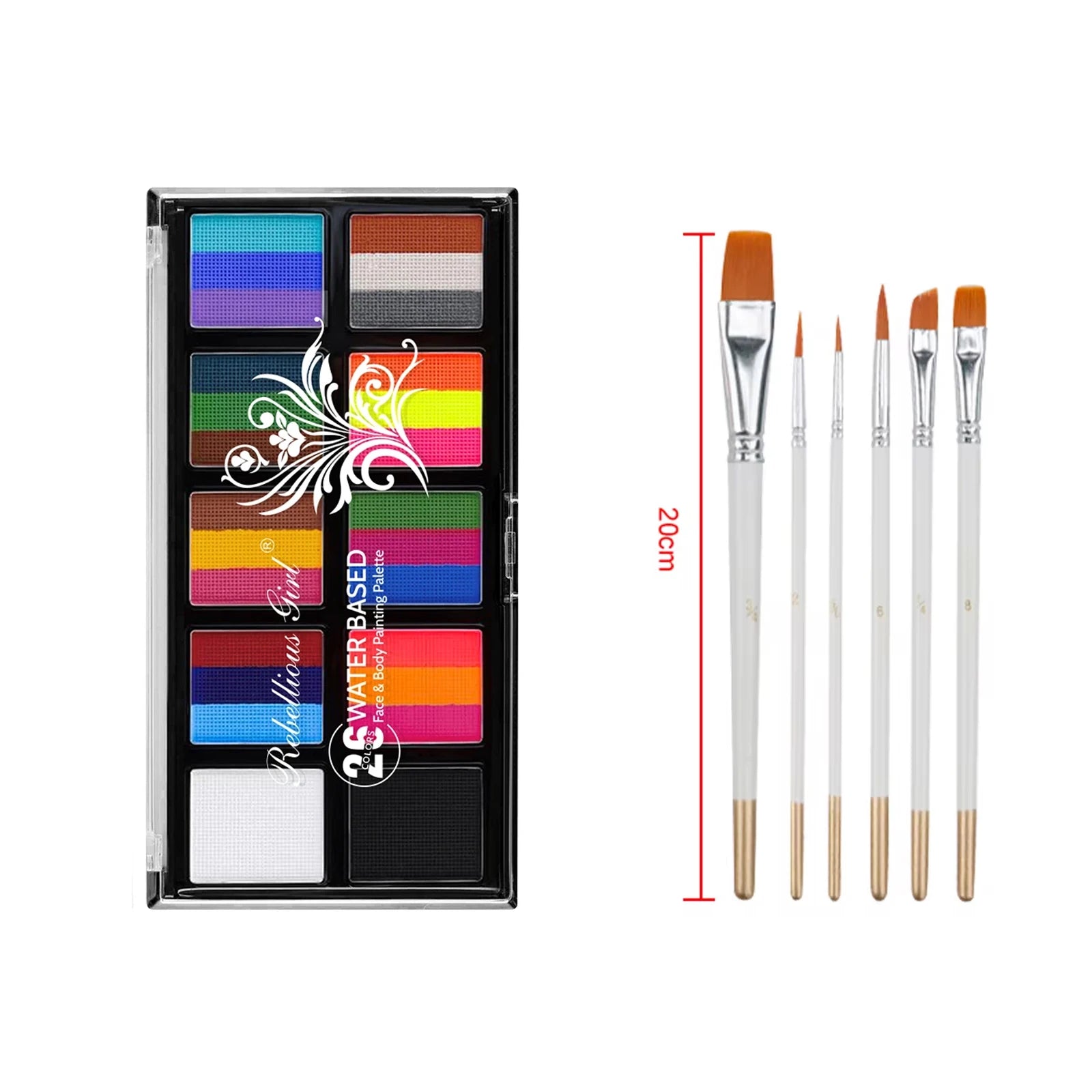 Kit Maquillage Visage Enfants & Adultes – Palette 10 Couleurs avec Pochoirs (Halloween, Anniversaire, Carnaval)