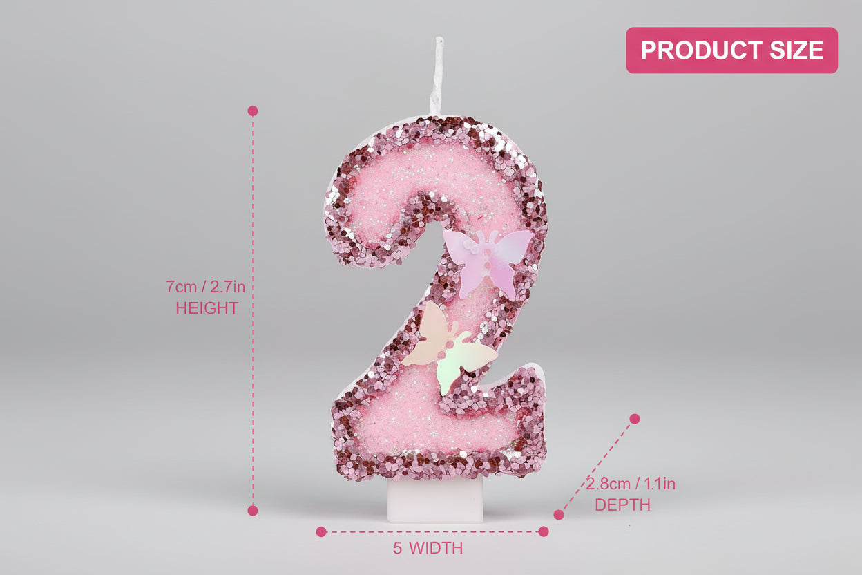 Bougies Chiffres 0–9 en Cire – Décoration Gâteau Anniversaire (Effet Nacré)