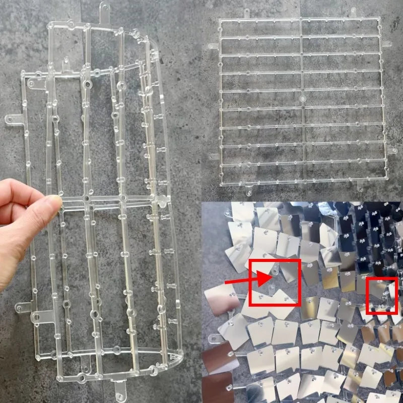 12/16/18/24PCS Shimmer Wall Backdrops silvery Square Sequin Wall Panel Backdrops Party Backdrops for Wedding Birthday Decor