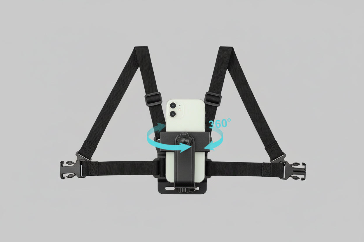 Support 5-en-1 pour téléphone – Fixation Poitrine pour Enregistrement Vidéo et Live