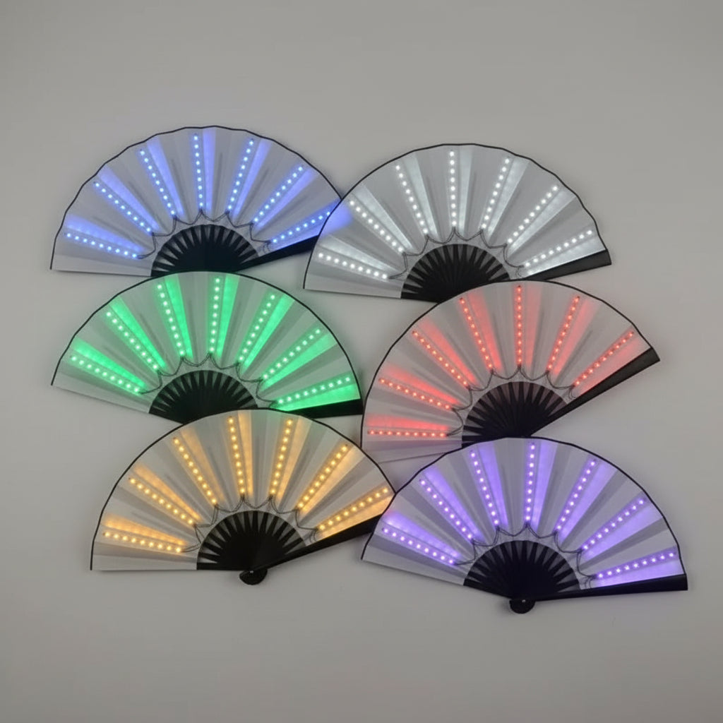 Glowing Disco Fan – Festival Folding Fan