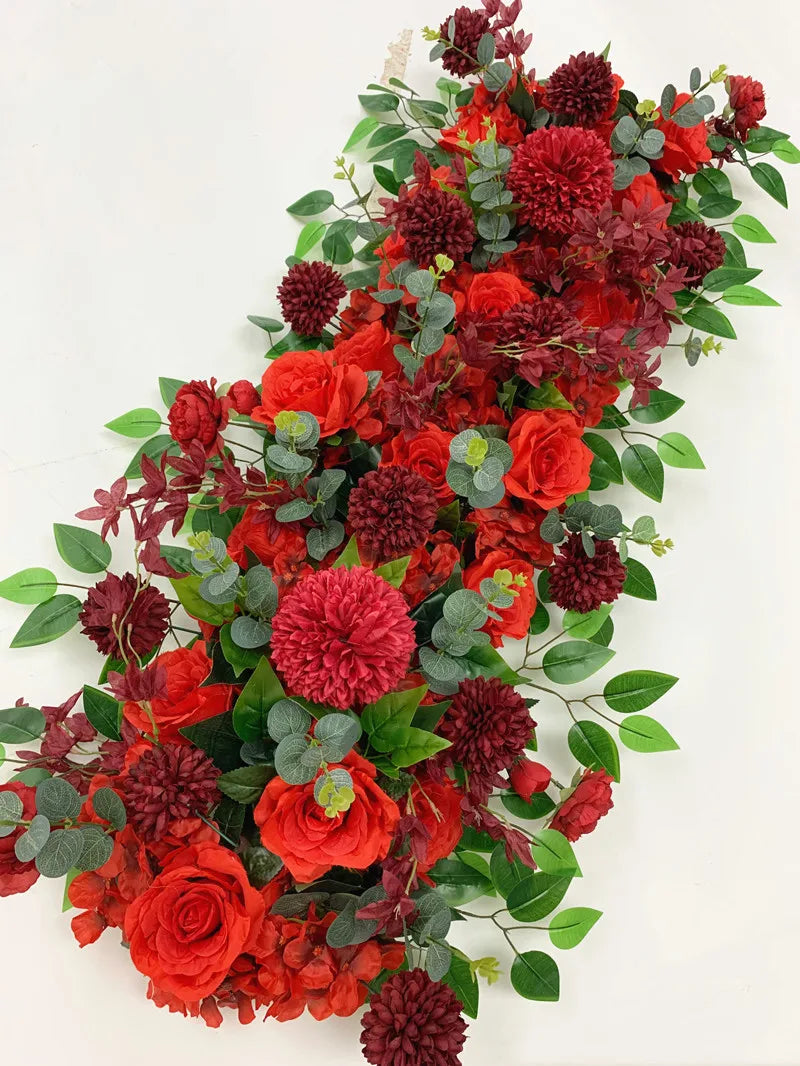 Arrangement Floral Mariage – Rangée de Fleurs Artificielles 50/100 cm (Peonies & Roses)