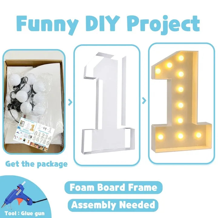 Led Light Birthday Number Ornaments 1st 18 30 50 60 Birthday Number Frame Background Birthday Wedding Party Anniversary Decor