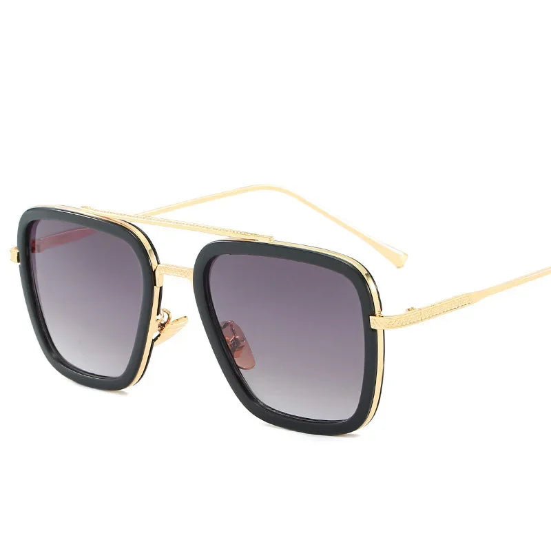 Square UV400 Sunglasses – Metal Frame