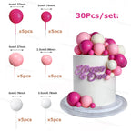 Boho Ball Cake Topper – Set of 30 – Birthday & Baby Shower Cake Decoration