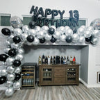 Silver Luxury Balloon Arch Kit – Birthday Party Event Decoration Set