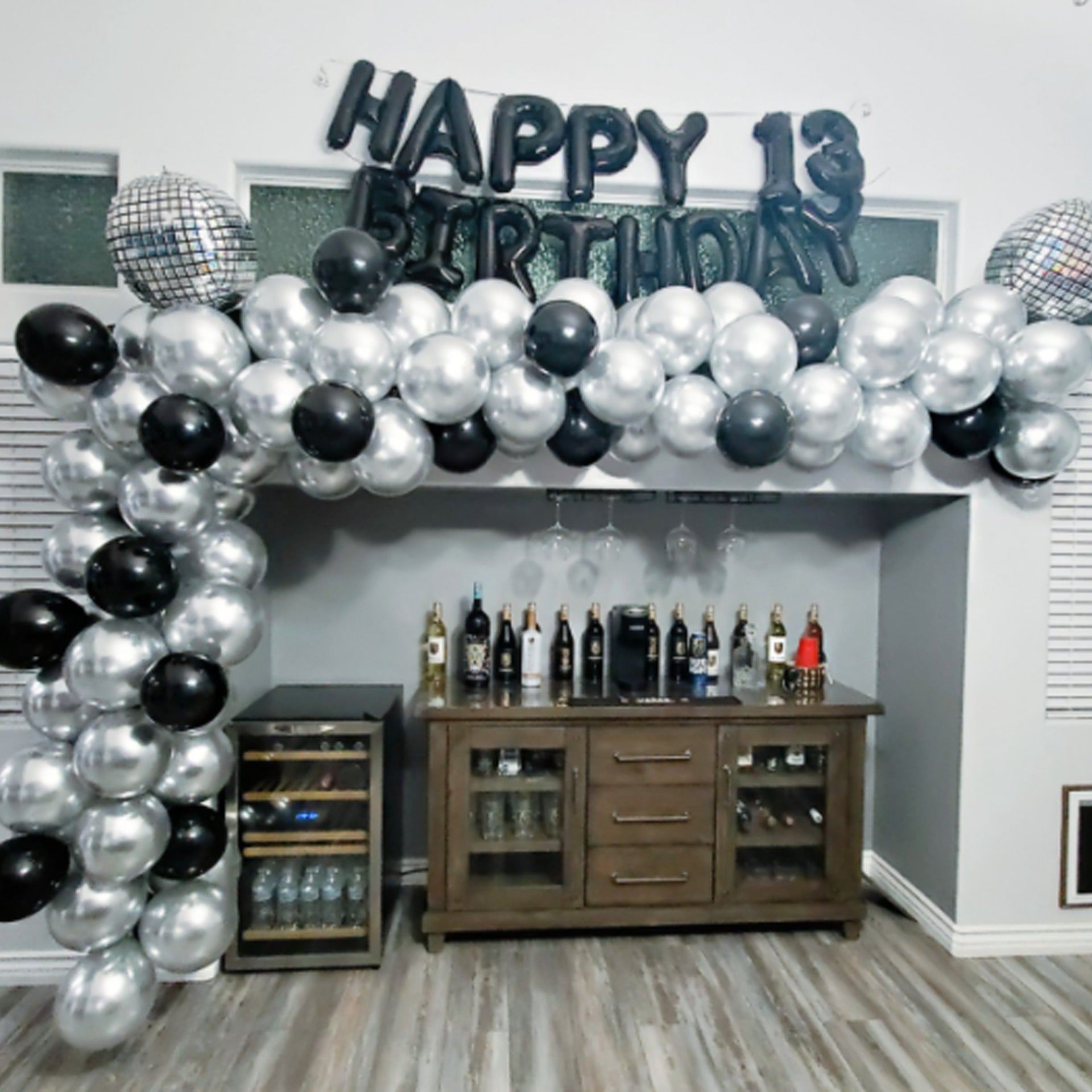 Silver Luxury Balloon Arch Kit – Birthday Party Event Decoration Set