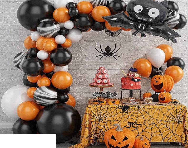 Halloween Party Balloon Kit – Complete Spooky Decoration Set (Black & Orange Theme)