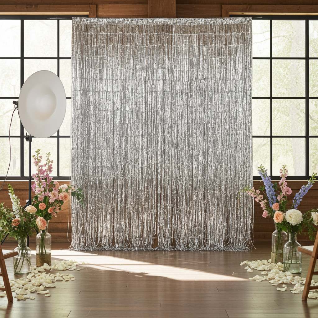 Rideaux Franges Métalliques en Aluminium – Lot de 3 – Décoration de Fond